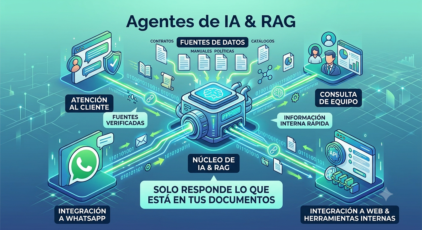 Agentes de IA y RAG — responden con tus propias fuentes